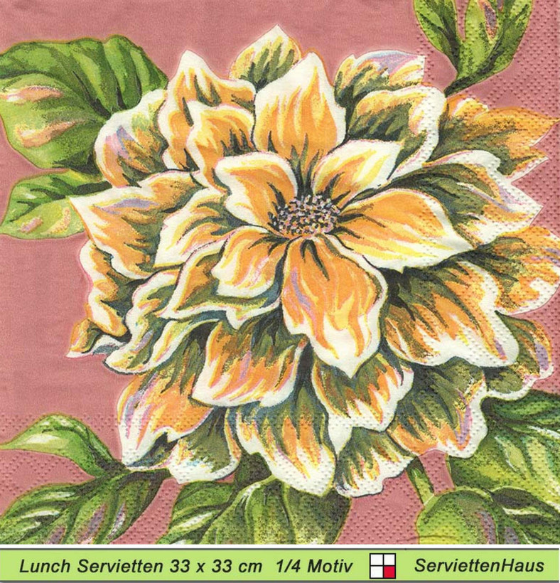 Gezeichnete Dahlie - 1 Paket mit 20 Servietten